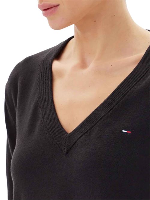 Maglioncino in cotone con scollo a V Tommy Jeans | DW0DW19888BDS